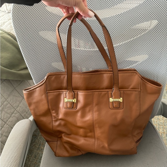 Coach Handbags - Coach Taylor Leather Alexis Carryall Brass/Saddle